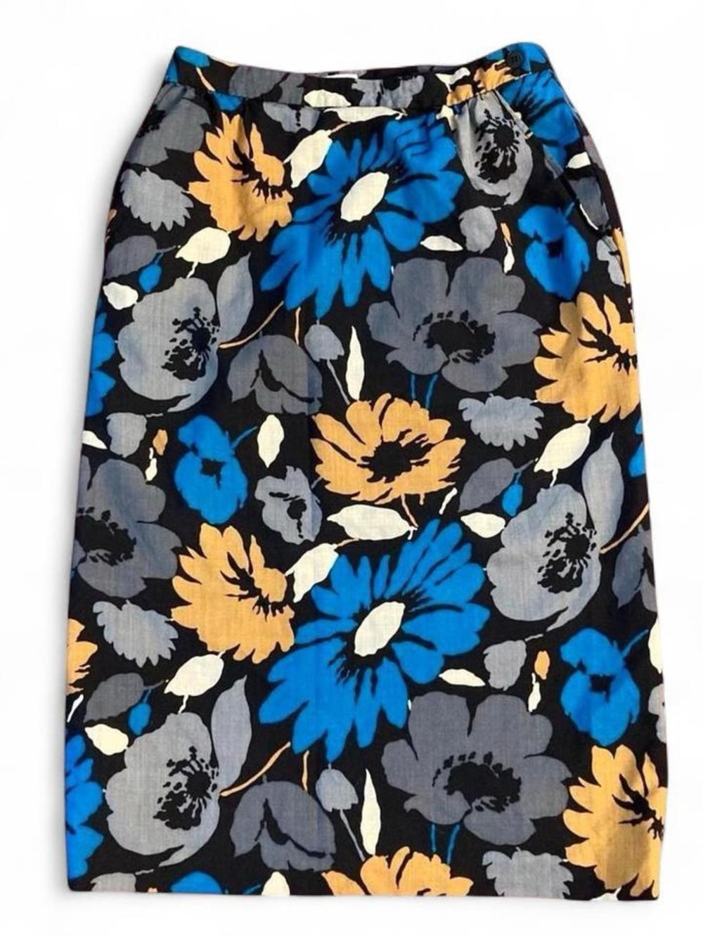 Vintage House of Fraser Floral Midi Pencil Skirt Made in UK